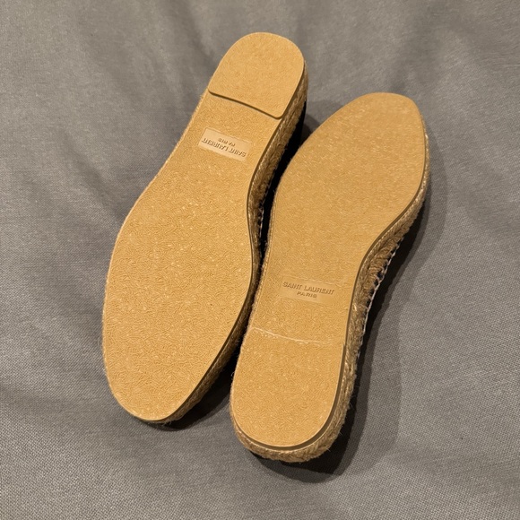 SAINT LAURENT Men’s Logo Stitched Espadrille Shoes NWT - Picture 8 of 8